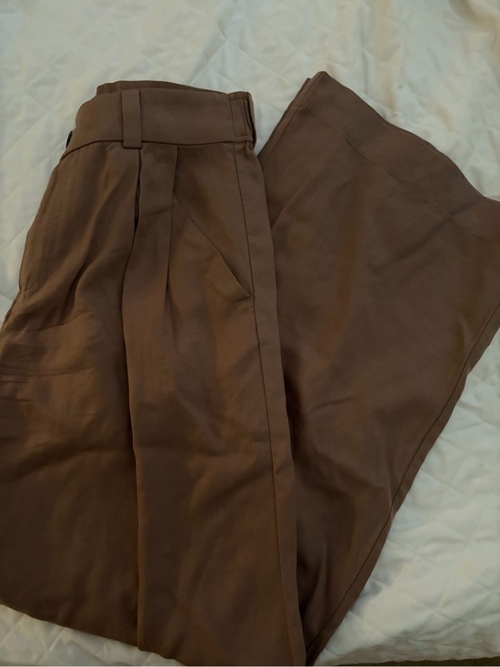 Vuori Pants - Vuori Women's Brown trestles twill Wide-Leg Pleated Trousers